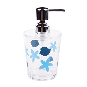 Sıvı Sabunluk Deniz Desen Akrilik 8x8x16cm 350ml