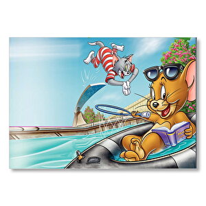 Tom Ve Jerry Fur Flying Mdf Ahşap Tablo 25x35 cm