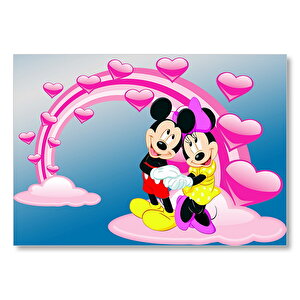Mickey Ve Minnie Mouse Fotoğraf Aşk Mdf Ahşap Tablo 25x35 cm