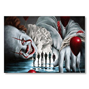 It Filmi Karakteri Palyaço Ve Kurbanları Mdf Ahşap Tablo 50x70 cm
