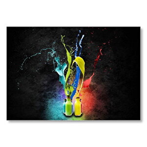 Şişelerde Boyamalar Görseli Mdf Ahşap Tablo 50x70 cm