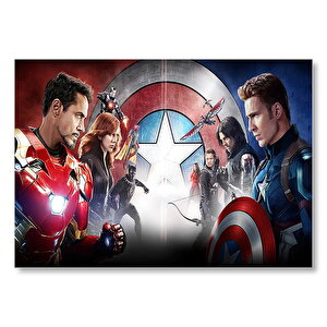 Kaptan Amerika İç Savaş Karınca Adam Kara Panter Marvel Görseli Mdf Ahşap Tablo