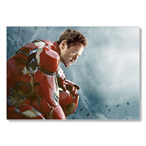Yenilmezler Iron Man Tony Stark Oturan Pozu Mdf Ahşap Tablo 35x50 cm