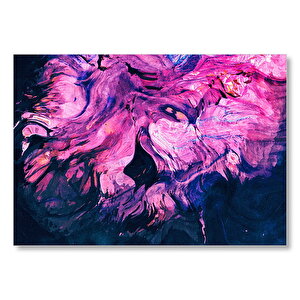Karışan Pembe Lacivert Dalgalı Desenler Mdf Ahşap Tablo 25x35 cm