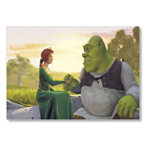 Shrek Ve Fiona Prens Mdf Ahşap Tablo 25x35 cm