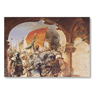 Fatih Sultan Mehmet İstanbulun Fetihi Mdf Ahşap Tablo 50x70 cm