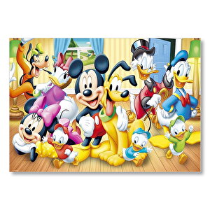 Mickey Mouse Ve Arkadaşlar Mdf Ahşap Tablo 25x35 cm