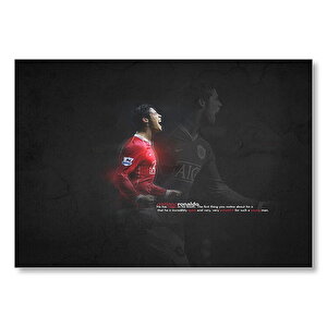 Cristiano Ronaldo Şeffaf Yansıma Arka Plan Mdf Ahşap Tablo 50x70 cm