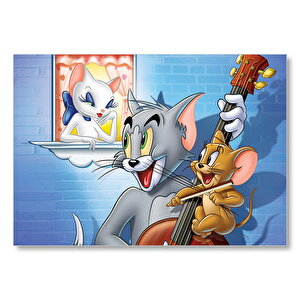Tom A Jerry Zamilovana Srdce Görseli Mdf Ahşap Tablo 25x35 cm