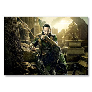 Thor 2 Filminden Sinsi Gülen Loki Mdf Ahşap Tablo 35x50 cm