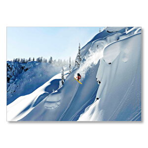 Alaskada Akrobatik Sporu Kayak Mdf Ahşap Tablo 35x50 cm
