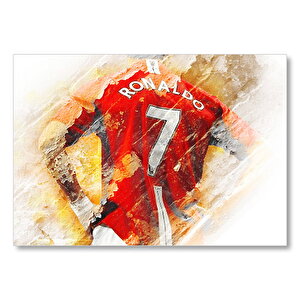Numara 7 Formalı Ronaldo Sırt Görünüm Mdf Ahşap Tablo 35x50 cm