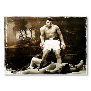 Muhammed Ali Khaliah Nakavut Eskitilmiş Görsel Mdf Ahşap Tablo