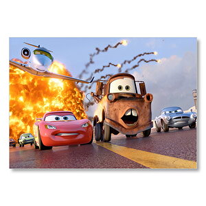 Disney Cars Şimşek Mcqueen Ve Mater Mdf Ahşap Tablo