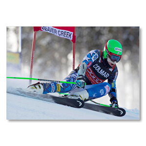 Ted Ligety Kayak Sporu, Mdf Ahşap Tablo 35x50 cm