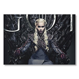 Game Of Thrones Daenerys Targaryen Tahtta Mdf Ahşap Tablo 35x50 cm