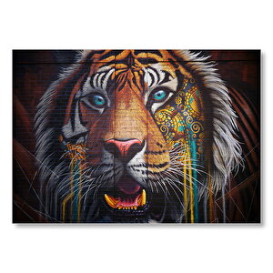 Kaplan Yakın Plan Graffiti Duvar Boyama Mdf Ahşap Tablo 35x50 cm