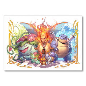 Pokemon Karekterler Mdf Ahşap Tablo 50x70 cm