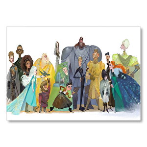 Taht Oyunları Karakter Tasarımı Animasyon Görseli Mdf Ahşap Tablo 50x70 cm