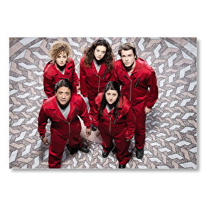 La Casa De Papel Rehineler Yukarıdan Görünüş Mdf Ahşap Tablo 25x35 cm
