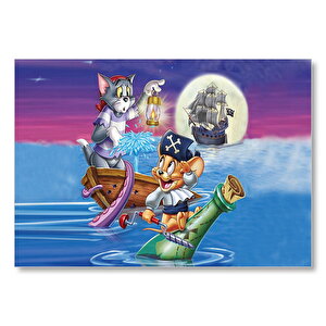 Tom Ve Jerry Shiver Me Bıyık Mdf Ahşap Tablo 50x70 cm