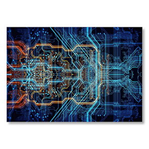 Anakart Üzerinde Veriyolları Mdf Ahşap Tablo 50x70 cm