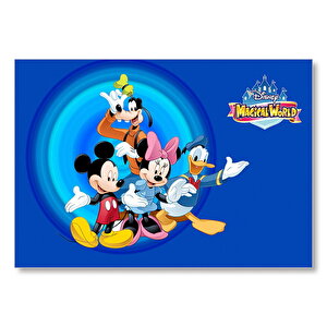 Disney Büyülü Dünya Mickey Mouse Çizgi Film Mdf Ahşap Tablo 50x70 cm