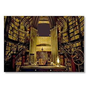 Harry Potter Kütüphane Gizli Çömlekçi Cadı Mdf Ahşap Tablo 50x70 cm