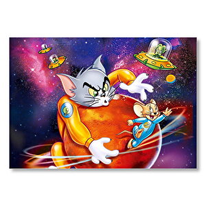 Tom Ve Jerry Çizgi Filmi, Mdf Ahşap Tablo 25x35 cm