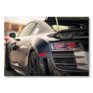 Audi R8 Siyah Modifiye Otomobil Görseli Mdf Ahşap Tablo 35x50 cm