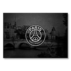 Paris Saint Germain Logosu Paris Arka Plan Mdf Ahşap Tablo 50x70 cm