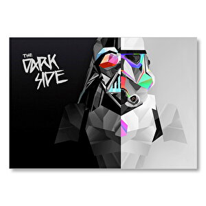 Stormtrooper Ve Karanlık Yüzü Mdf Ahşap Tablo 35x50 cm