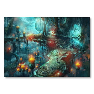 Fantezi Resim Sanatı Doğa Görseli Mdf Ahşap Tablo 35x50 cm