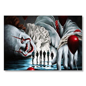 It Filmi Karakteri Palyaço Ve Kurbanları Mdf Ahşap Tablo 50x70 cm