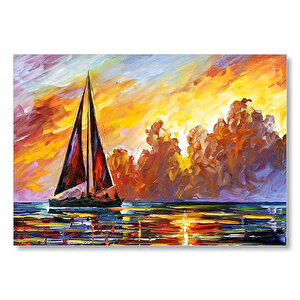 Yelkenli Teknede Seyahat Mdf Ahşap Tablo 25x35 cm