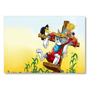 Tom Ve Jerry Fare Sorunu Mdf Ahşap Tablo 50x70 cm