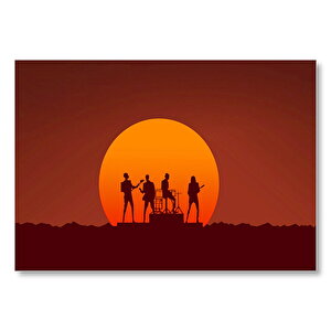 Retro Tarzı Daft Punk Müzik Görseli Mdf Ahşap Tablo 25x35 cm