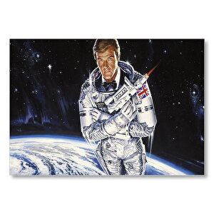 Astronot James Bond Mdf Ahşap Tablo 35x50 cm