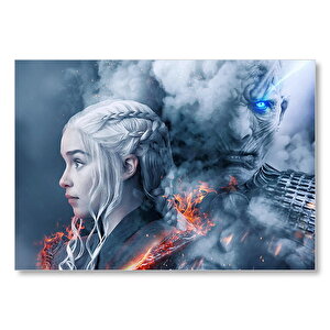 Game Of Thrones Daenerys Targaryen Ve Night King Mdf Ahşap Tablo 35x50 cm