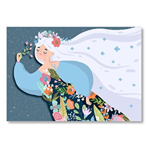 Uluslararası Kadınlar Günü Görseli Çizim Mdf Ahşap Tablo 50x70 cm