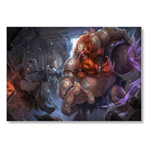 League Of Legends Gragas Görseli Mdf Ahşap Tablo 35x50 cm