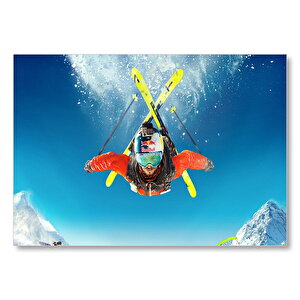 Uçan Kayakçı Spor Mdf Ahşap Tablo 50x70 cm