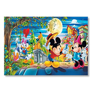 Minnie Mouse Ve Donald Daisy Duck Ile Mickey Disney Aşk Çifti Mdf Ahşap Tablo 25x35 cm