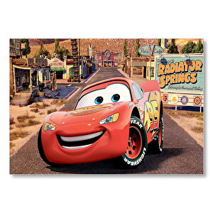 Disney Şimşek Mcqueen, Mcqueen Arabalar Mdf Ahşap Tablo 50x70 cm