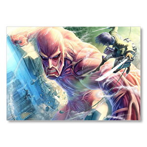 Kılıçlı Anime Titan Saldırısı İllüstrasyon Mdf Ahşap Tablo 35x50 cm