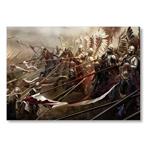 Savaş Meydanı Polonyalı Kanatlı Hafif Süvari Görseli Mdf Ahşap Tablo 50x70 cm