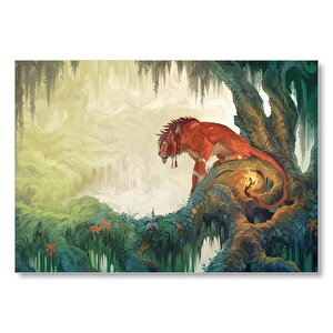 Red Xiii Final Fantasy Vii Animasyon Orman Görseli Mdf Ahşap Tablo 25x35 cm