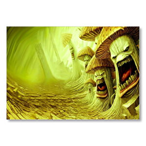 Enfekte Mantar Ve Mantar Ordusu Görseli Mdf Ahşap Tablo 50x70 cm