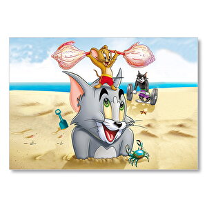 Tom Ve Jerry Tough Tumble Mdf Ahşap Tablo 50x70 cm