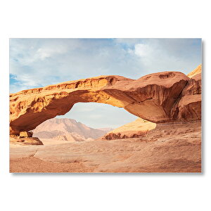 Çölde Kayaların Oluşturduğu Doğal Geçit Mdf Ahşap Tablo 25x35 cm